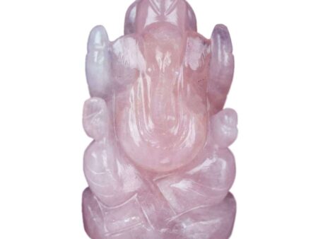 Crystal Ganesha Idol for Home D?cor Peace and Serenity Happy Man for Good Luck, Wealth, Prosperity at Home,Office Ganesha Idol For Gift Item (Rose Quartz)