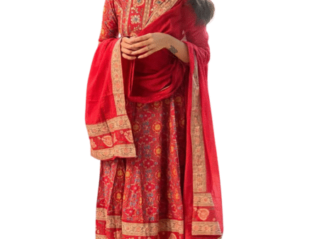 Charming in Cotton ? Embroidered Floral Printex Dress for Women (M)