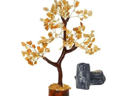 Crystal Tree Good Luck Showpiece for Home Decor Items Crystals Gemstones Bonsai Money Tree for Good Luck, Decoration Gift Item (Yellow Jasper)